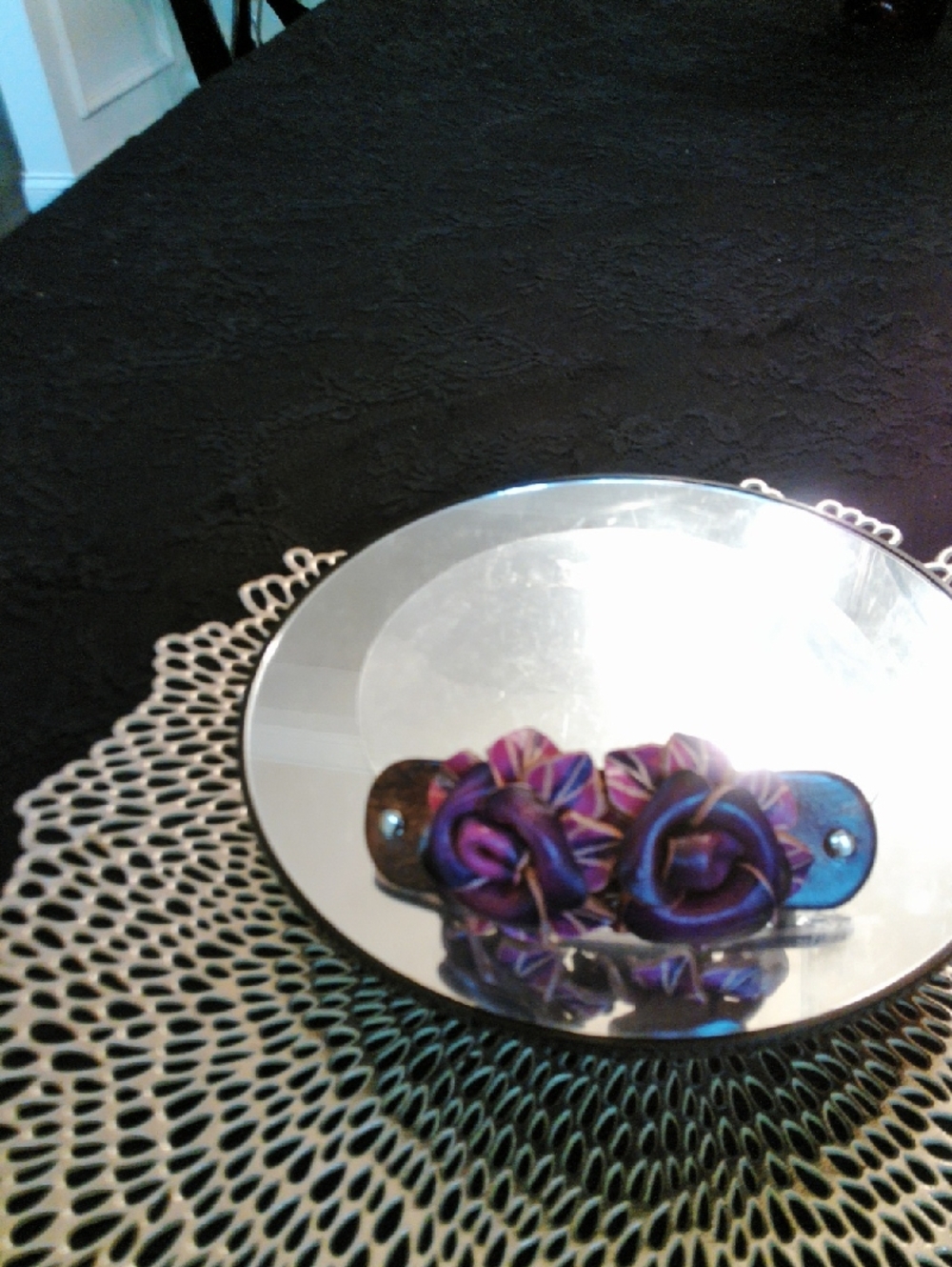 Handmade Purple Floral Hair Barrette - Women Jewelry